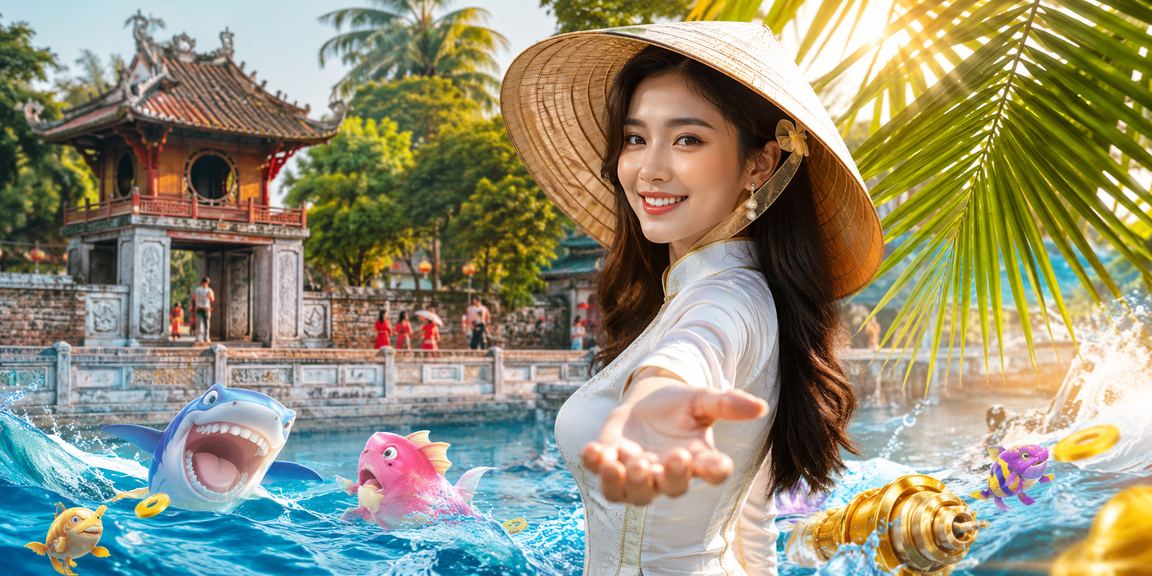 Người dùng Hà Nội chơi game bắn cá trực tuyến đội nón lá truyền thống