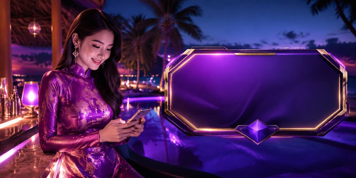 Người phụ nữ Mũi Né mặc áo dài xem thông tin cá cược và bonus nạp tiền